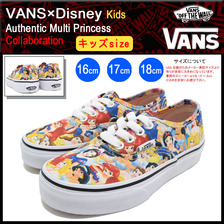 VANS &times; Disney Kids Authentic Multi Princess VN-018RGZ1画像