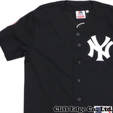 Supreme × New York Yankees × Majestic Baseball Jersey BLACK画像