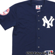 Supreme &times; New York Yankees &times; Majestic Baseball Jersey NAVY画像