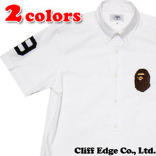 A BATHING APE LARGE APE HEAD OXFORD BD S/S SHIRT画像