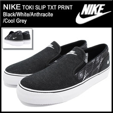 NIKE TOKI SLIP TXT PRINT Black/White/Anthracite/Cool Grey 724761-011画像