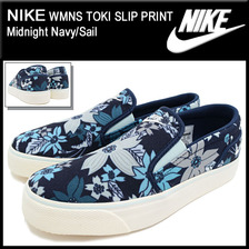 NIKE WMNS TOKI SLIP PRINT Midnight Navy/Sail 724769-413画像