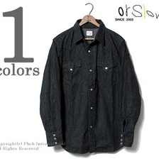 orslow ブラックデニム ウェスタンシャツ 01-8002-D61画像