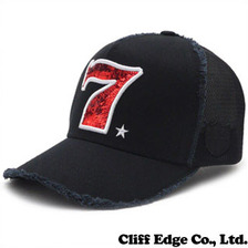 YOSHINORI KOTAKE DESIGN &times; ESTNATION LUXURY 7ロゴ メッシュキャップ BLACKxRED画像