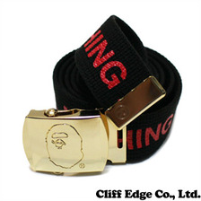 A BATHING APE LOGO BELT BLACK 1B80-182-036画像