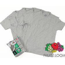 FRUIT OF THE LOOM 2PACK POCKET HEATHER GREY画像