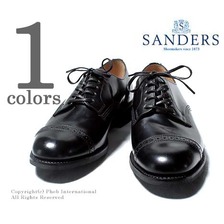 SANDERS 1129 パンチドキャップダービーシューズ BLACK画像