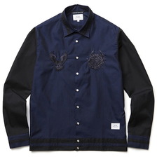 M.S.M.L. STADIUM SHIRTS (BLACK&times;NAVY) C1E3-SH06画像