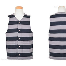 IRON HEART ヘビーウエイトコットン ボーダーベスト IHV-23画像