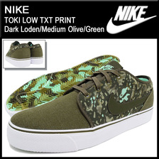 NIKE TOKI LOW TXT PRINT Dark Loden/Medium Olive/Green 631697-332画像
