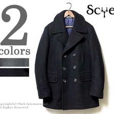 SCYE BASICS ウールカシミヤメルトンピーコート 5115-73508画像