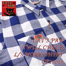 CAT'S PAW TWILL CHECK L/S WORK SHIRT CP27055画像