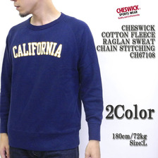 CHESWICK COTTON FLEECERAGLAN SWEAT CHAIN STITCHING CH67108画像
