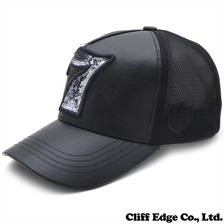 YOSHINORI KOTAKE DESIGN &times; ESTNATION LUXURY ピッグスキン 7ロゴ メッシュキャップ BLACK画像