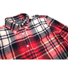 GITMAN VINTAGE L/S REGULAR FIT B.D. BIG BLANKET FLANNEL SHIRTS red x navy画像
