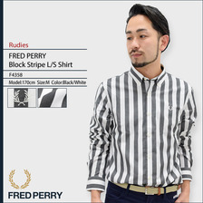 FRED PERRY Block Stripe L/S Shirt Faces F4358画像