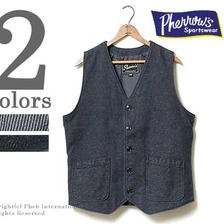 Pherrow's インディゴツイード ベスト 15W-P3V画像