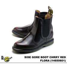 Dr.Martens WOMEN'S SIDE GORE BOOT FLORA CHERRY RED ROUGE  ARCADIA 14650601画像