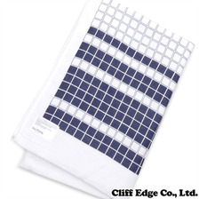 the POOL aoyama TILE BATH TOWEL WHITExNAVY画像