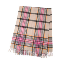 Begg Scotland Flynn Muffler-Grey Pink- 65x180画像