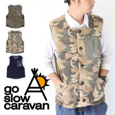 go slow caravan ボア クルーカーデ ベスト メンズ 330701画像