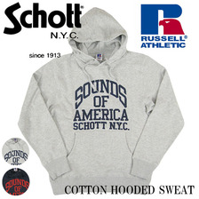 Schott &times; RUSSELL COTTON HOODED SWEAT 3153071画像
