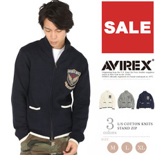 AVIREX L/S COTTON KNITS STAND ZIP 6154029画像