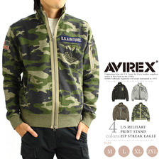 AVIREX L/S MILITARY PRINT STAND ZIP STREAK EAGLE 6153477画像
