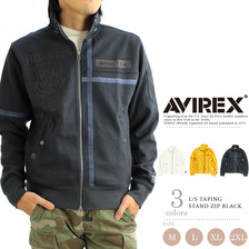 AVIREX L/S TAPING STAND ZIP BLACK 6153476画像