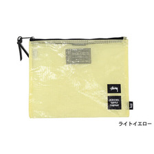 STUSSY &times; Herschel Supply Clear Yellow Tarpaulin Large Network Pouch 134126画像