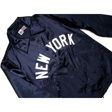 Ebbets Field Flannels 60's VINTAGE SATIN COACH JACKET/NEW YORK x POLO GROUNDS/navy画像