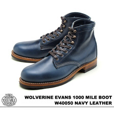 Wolverine EVANS 1000 MILE BOOT NAVY Horween Chromexcel Leather W40050画像