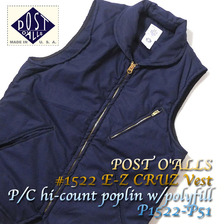 POST OVERALLS #1522 E-Z CRUZ Vest P/C hi-count poplin w/polyfill P1522-P51画像