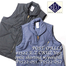 POST OVERALLS #1522 E-Z CRUZ Vest optic shirting w/polyfill P1522-051/P1522-052画像