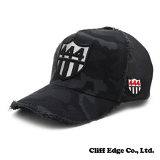YOSHINORI KOTAKE DESIGN 444ロゴ リフレクター CAMO メッシュキャップ BLACK画像