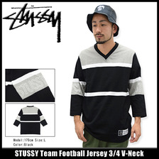 STUSSY Team Football Jersey 3/4 V-Neck 114828画像