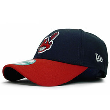 NEW ERA CLEVELAND INDIANS 9FORTY 6-PANEL CAP NAVYxRED MLNECLI157画像