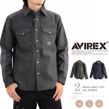 AVIREX WOOL KNIT CPO JACKET SHIRTS 6152192画像