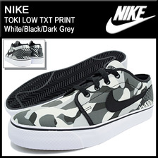 NIKE TOKI LOW TXT PRINT White/Black/Dark Grey 631697-100画像