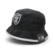 NEW ERA OAKLAND RAIDERS STUNT BUCKET HAT BLACK HEATHER QTNEOLR082画像