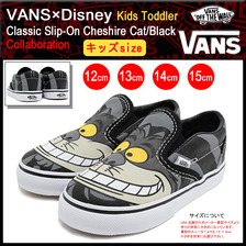 VANS × Disney Kids Toddler Classic Slip-On Cheshire Cat/Black VN-0ZCRHSS画像