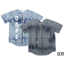 DOPE BLEACHED DENIM BASEBALL JERSEY画像