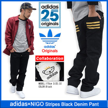 adidas Originals &times; NIGO Stripes Black Denim Pant AC0002画像