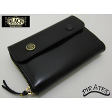 BLACK SIGN Cordovan Black Eye Round Short Wallet BSFA-15602B画像