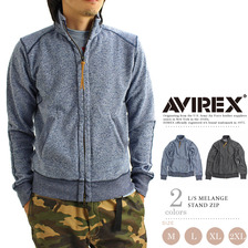 AVIREX L/S MELANGE STAND ZIP 6153554画像