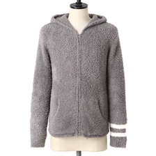 Barefoot Dreams mens zip hoodie with stripe GREY画像