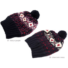 INVERALLAN 25B FAIRISLE ARAN HAND KNIT CAP w/pom pom画像