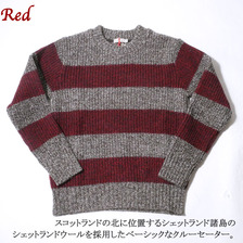 BURGUS PLUS Border Crew Neck Sweater BP15606-1画像