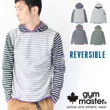 gym master リバーシブル ボーダー プルパーカー G402313画像