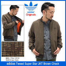 adidas Originals Tweed Super Star JKT Brown Check AB7641画像
